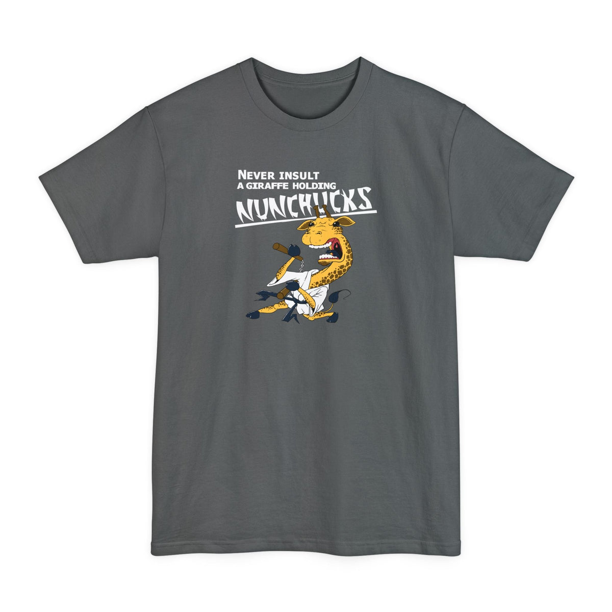 Never Insult A Giraffe Holding Nunchucks - Men's Tall T-Shirt