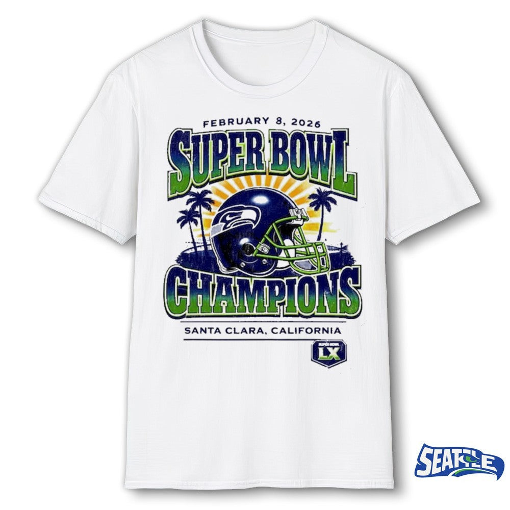 2026 Seattle Seahawks Super Bowl LX Champions Santa Clara CA Vintage Logo shirt