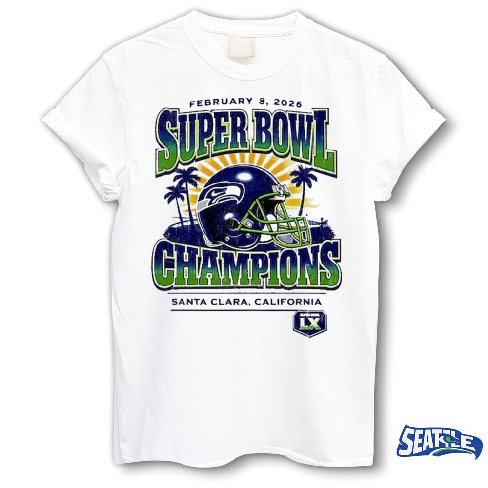 2026 Seattle Seahawks Super Bowl LX Champions Santa Clara CA Vintage Logo shirt