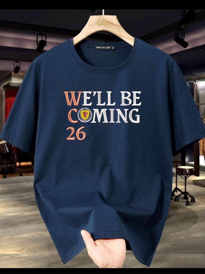 2026 Football Fan T-Shirt Embroidered Soccer T-Shirt No Scotland No Party