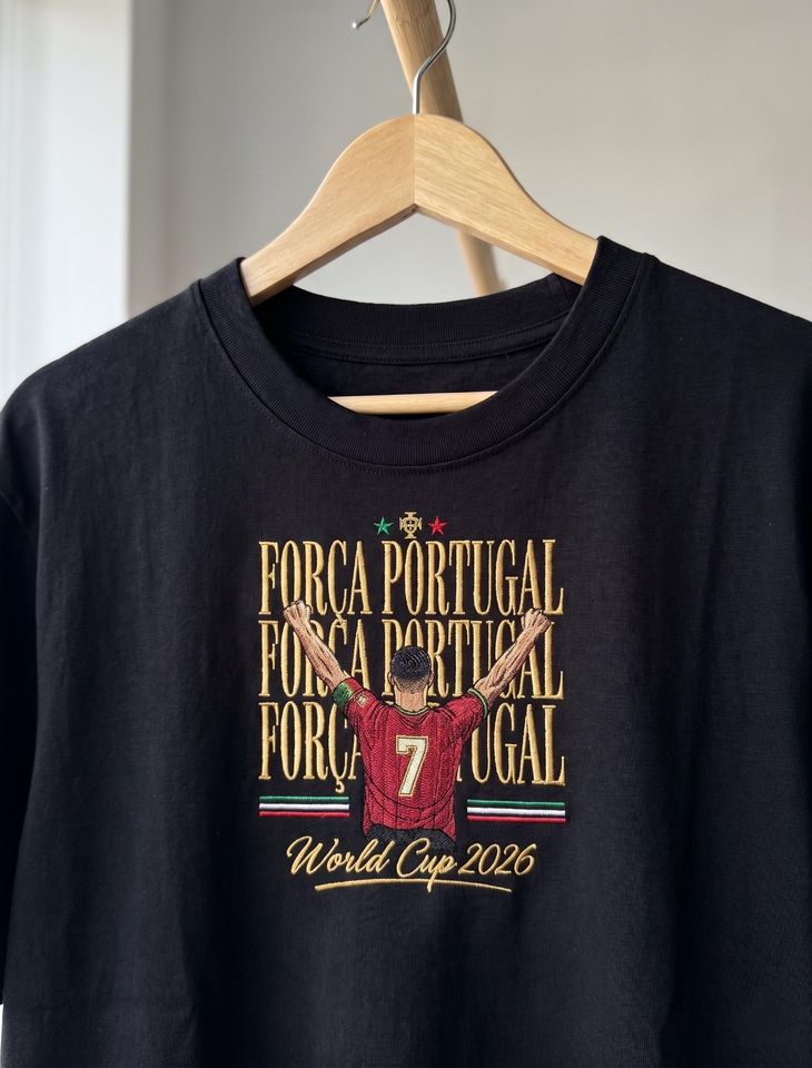 Portugal Soccer Embroidered T-Shirt , World Cup 2026 Vintage Football Jersey for Fans