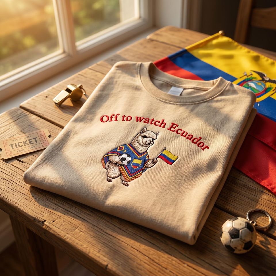 Embroidered Off To Watch Ecuador T-shirt, World Cup 2026 T-Shirt, Soccer Sport Fan Apparel