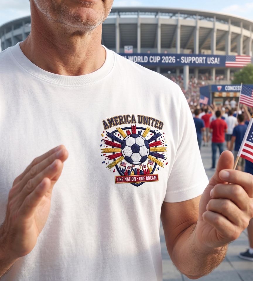 Embroidered USA World Cup 2026 T-Shirt | Soccer Fan | Vintage Soccer Gifts