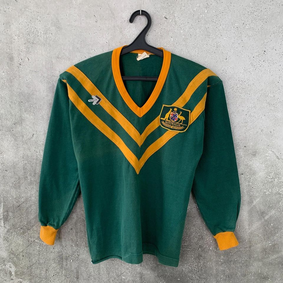 Vintage 1980's Australia Rugby League Shirt Peerless National Team Jersey Size S