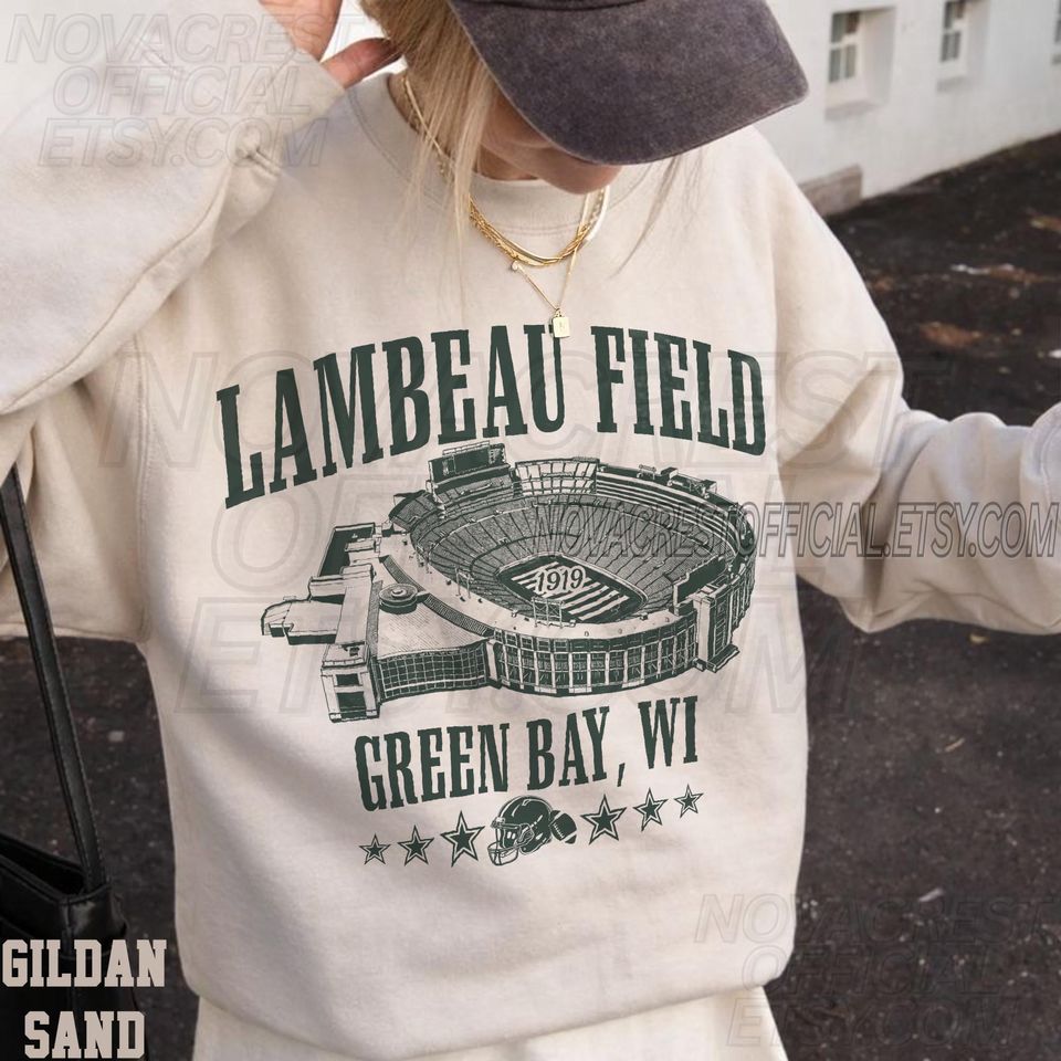 Lambeau Field Vintage Sweatshirt, Green Bay Football Washed TShirt, Game Day Oversized Comfort Colors Tee