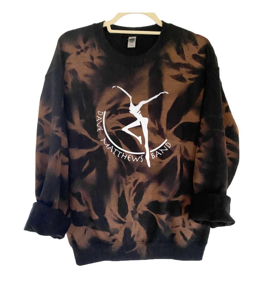 DMB Sweatshirt, Dave Matthews Reverse Tie Dye Crewneck, Vintage Bleached Dave Matthews Sweatshirt, DMB Concert Memorabilia, DMB Womens Shirt