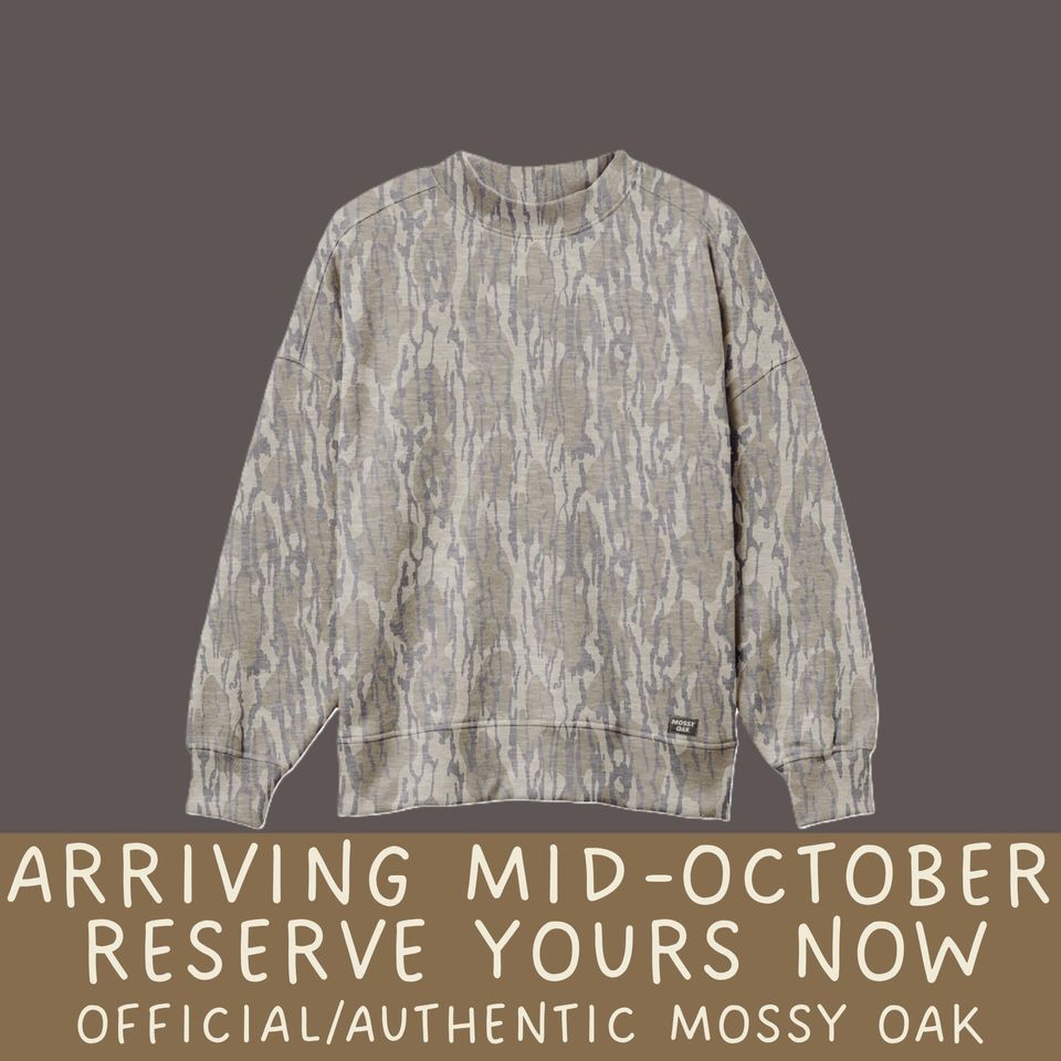 Mossy Oak Mockneck Sweatshirt | Customizable Camo Pullover