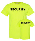 High Visibility Security T-Shirt | Neon Yellow Orange Cotton Uniform Events Bouncer