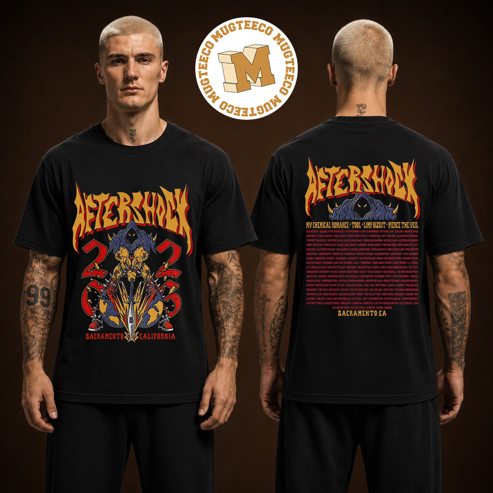 Aftershock Sacramento California 2026 Vintage Eternia Two Sided Unisex Black T Shirt
