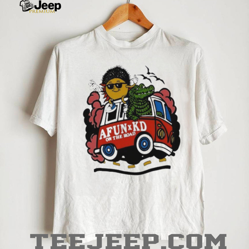 Afun x KD on the Road cartoon graphic shirt