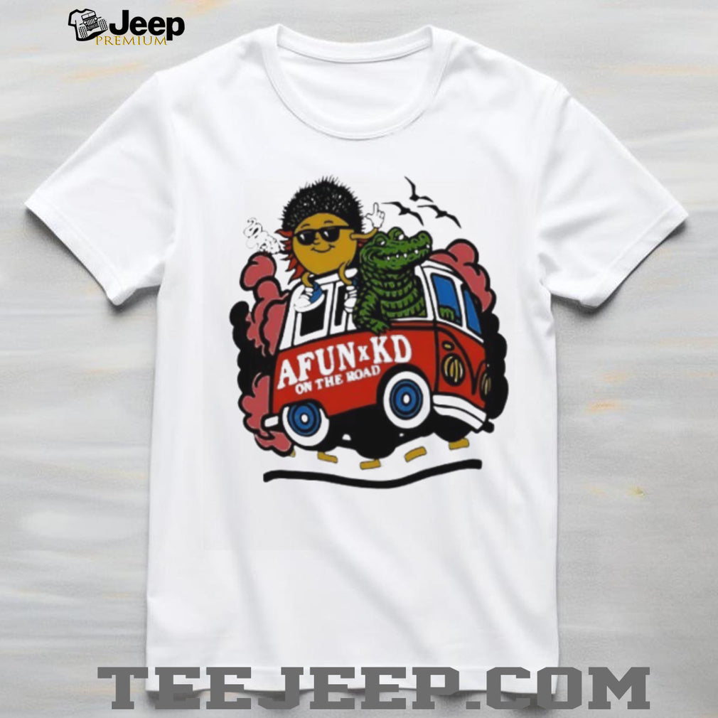 Afun x KD on the Road cartoon graphic shirt