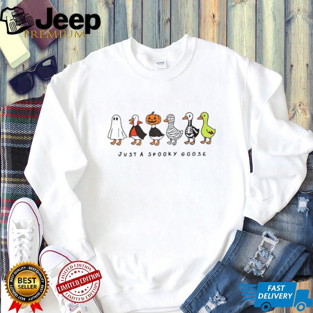 Ghost Vampire Pumpkin Mummy Skeleton Goose Just A Spooky Goose Shirt