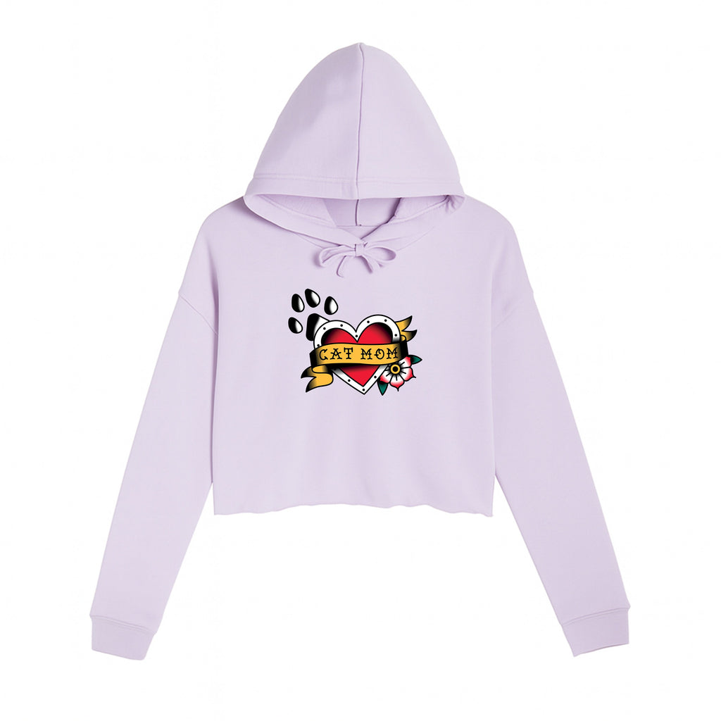Women's | Tattoo Cat Mom | Crop Hoodie