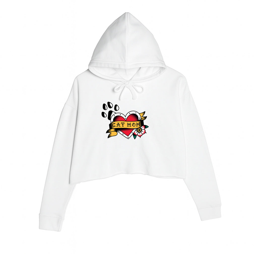 Women's | Tattoo Cat Mom | Crop Hoodie