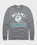 Miami Dolphins Throwback Helmet Long Sleeve Tee