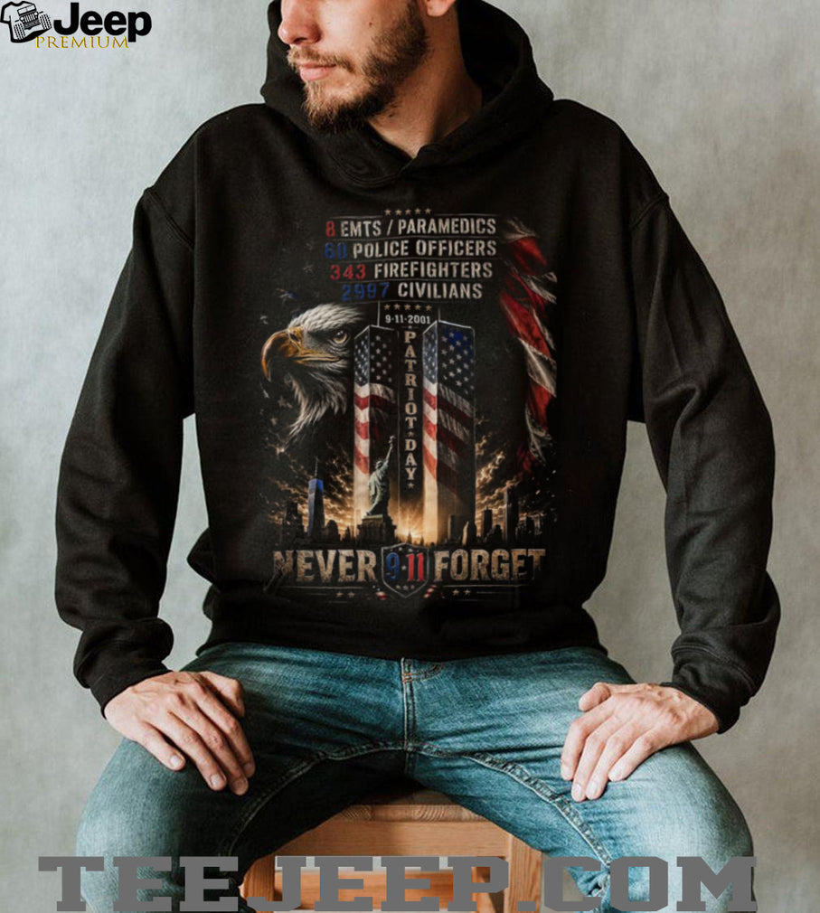Never Forget 9 11 Patriot Day American Eagle First Responders Shirt