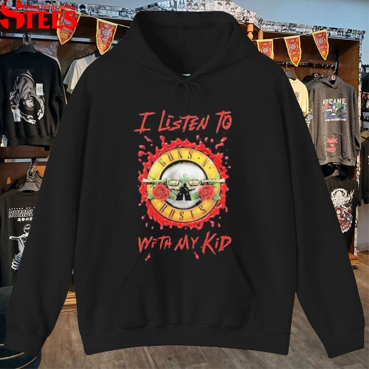 I Listen To Guns N’ Roses With My Kid Bloody Bullet T-shirts