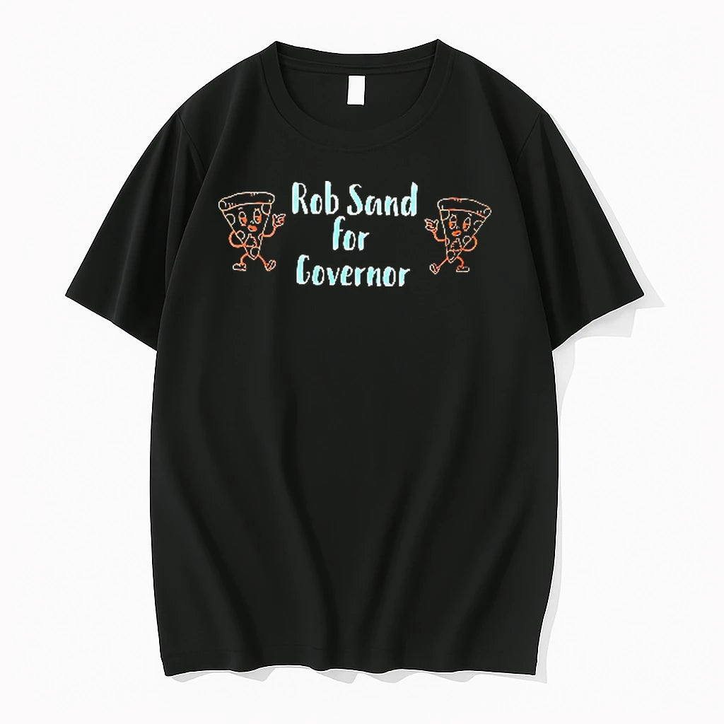 Officials For Governor Rob Sand Cartoon Neon Outline Pizza Slices Pointing Men T Shirt Sweater