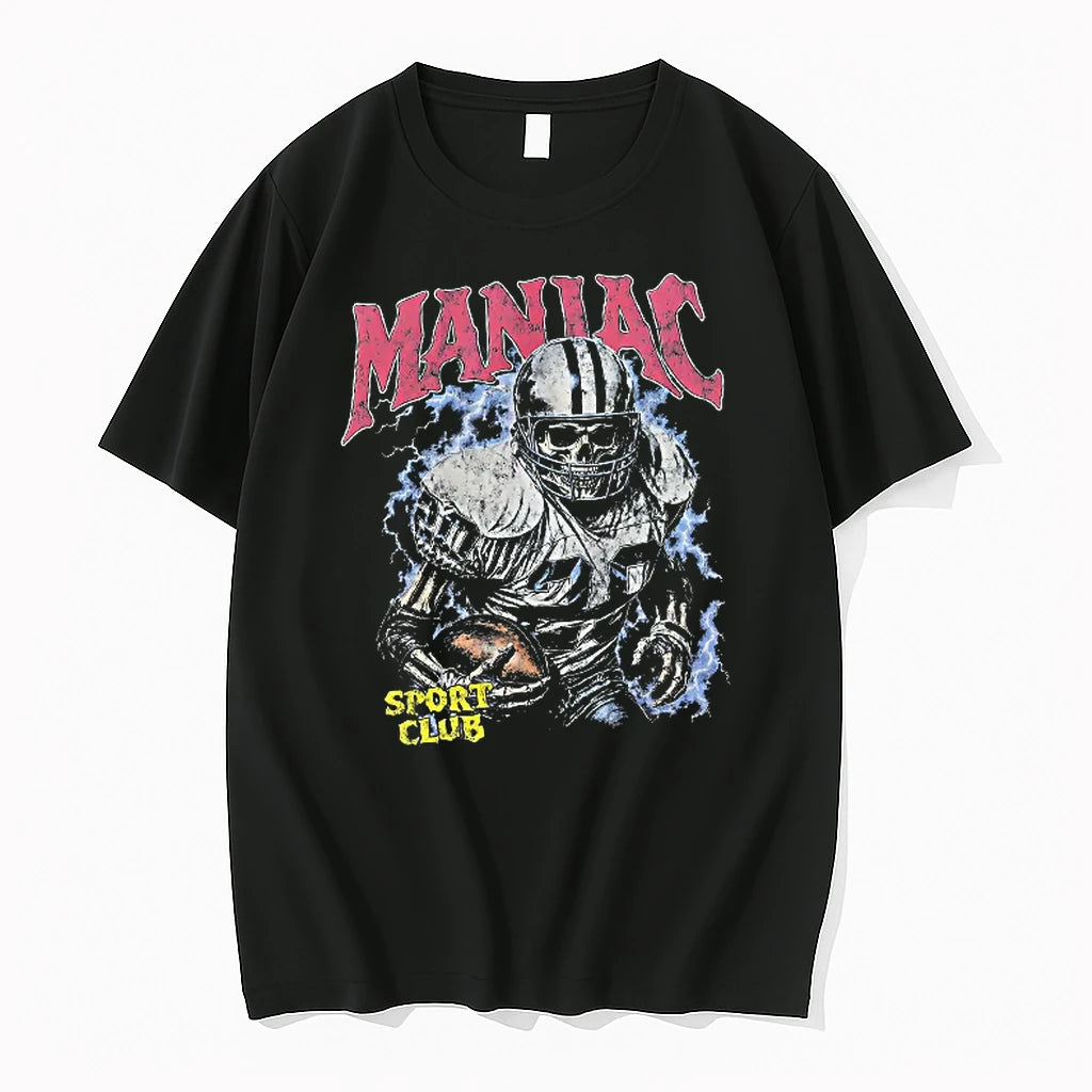 Officials Maniac Sport Club Skeleton Football Player T Shirt Sweater