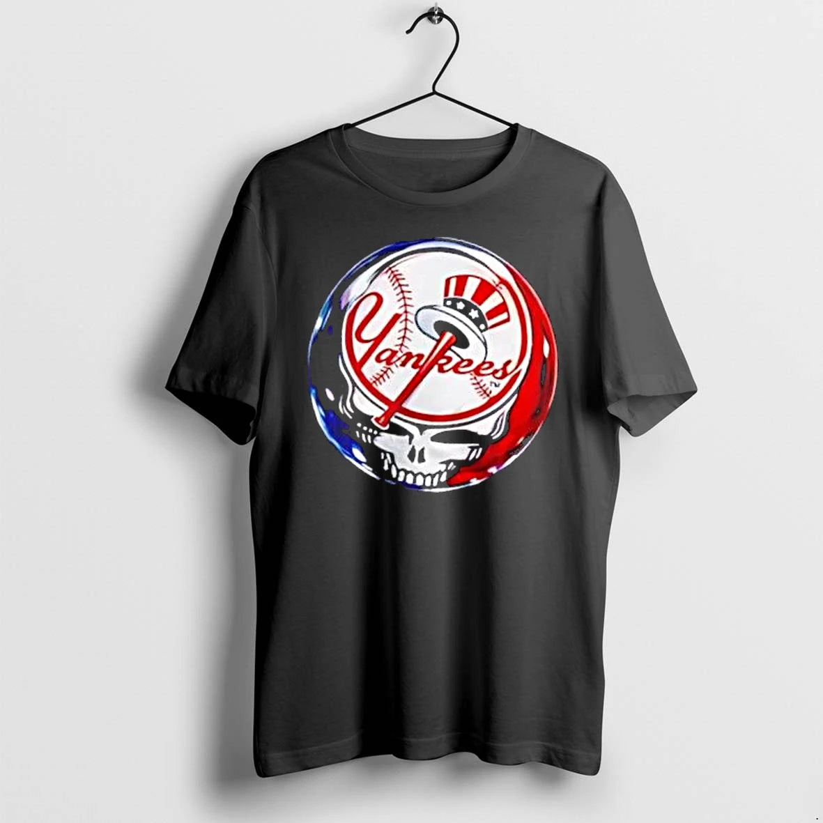 Officials New York Yankees Mlb Grateful Dead Steal Your Face Skull Mens T Shirt Sweater