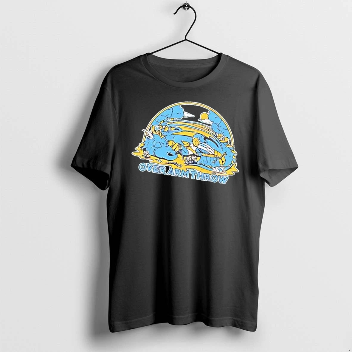 Officials Over Arm Throw Cartoon Sleeping Blue Dragon Mens T Shirt Sweater