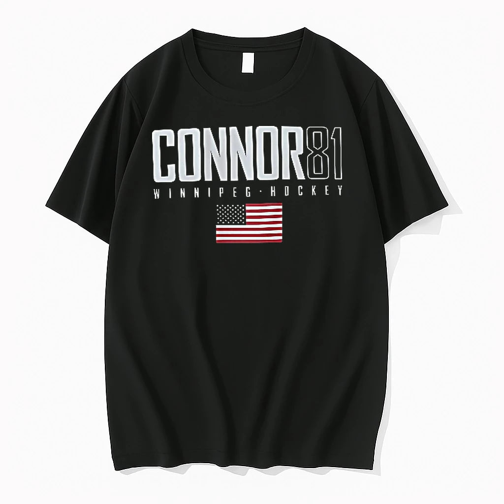 Officials Winnipeg Hockey Connor 81 Stars And Stripes American Flag Youth T Shirt Sweater
