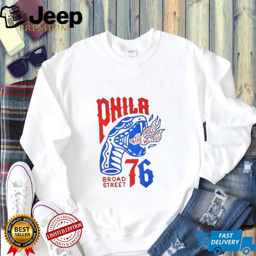 Philadelphia 76ers Broad Street Phila In The Process We Trust serpent shirt