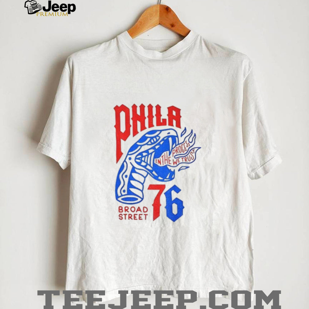 Philadelphia 76ers Broad Street Phila In The Process We Trust serpent shirt