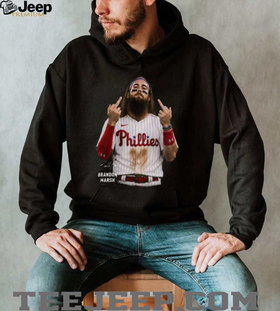 Philadelphia Phillies Brandon Marsh Middle Fingers Baseball Shirt
