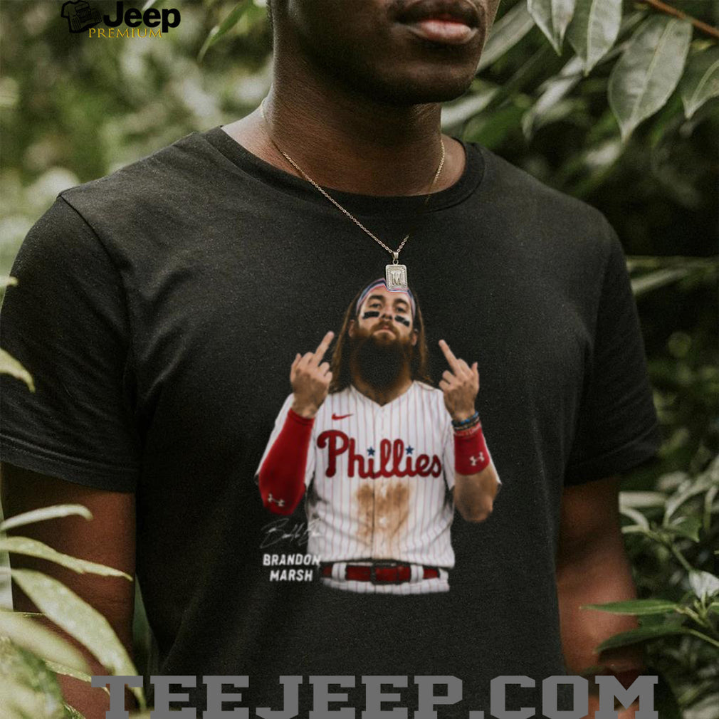Philadelphia Phillies Brandon Marsh Middle Fingers Baseball Shirt