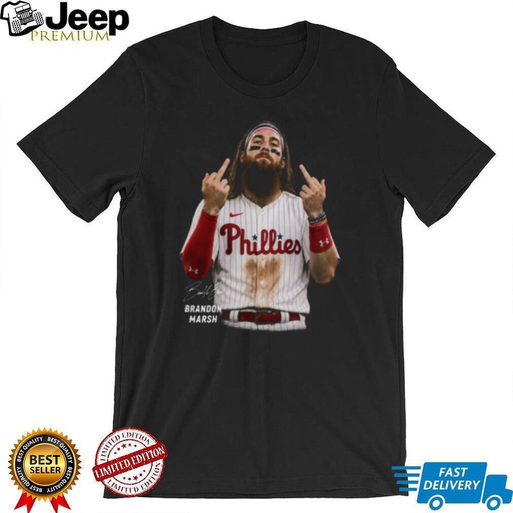 Philadelphia Phillies Brandon Marsh Middle Fingers Baseball Shirt