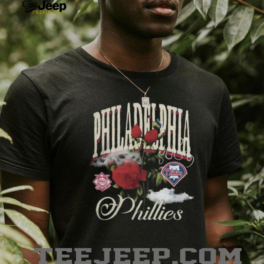 Philadelphia Phillies Mitchell & Ness Black Cooperstown Floral T Shirt