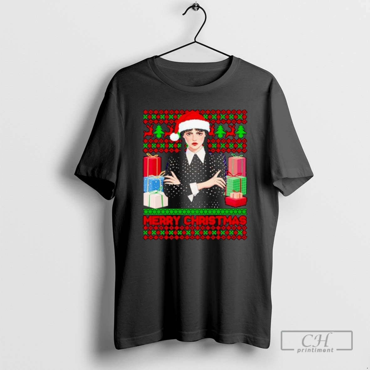 Premium Wednesday Addams Merry Christmas Ornaments Shirt Sweater Hoodie, Sweatshirt | InkPodShop.com