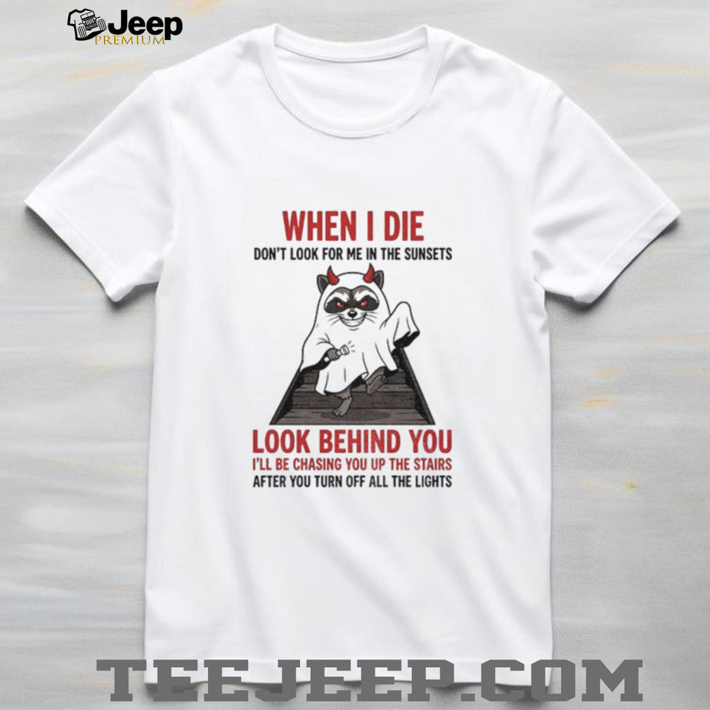 Raccoon Ghost Shirt When I Die Don’t Look For Me In The Sunsets Look Behind You