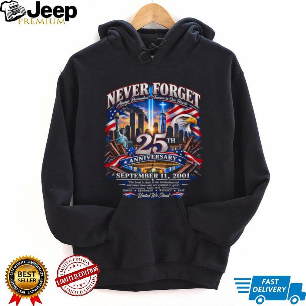 September 11 25th Anniversary Never Forget US Flag Shirt