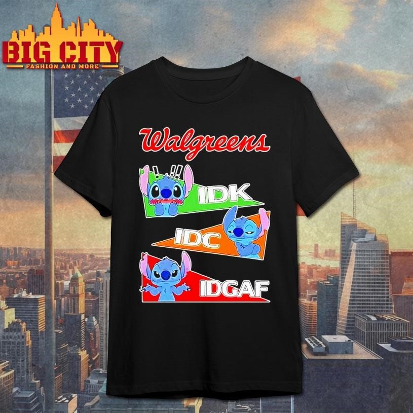Stitch X Walgreens Mood Idk I Dont Care Idc I Dont Care Idgaf Shirt