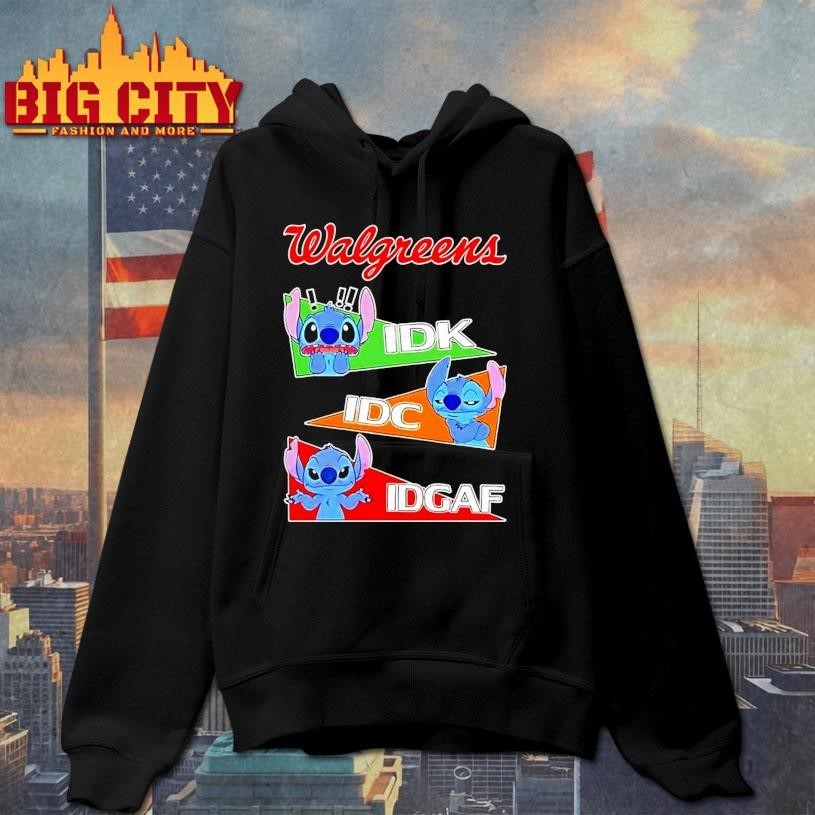 Stitch X Walgreens Mood Idk I Dont Care Idc I Dont Care Idgaf Shirt