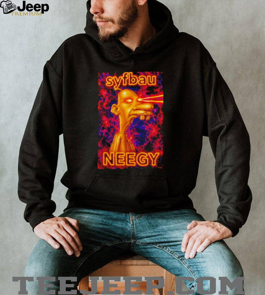 Syfbau Neegy laser eyes graphic shirt