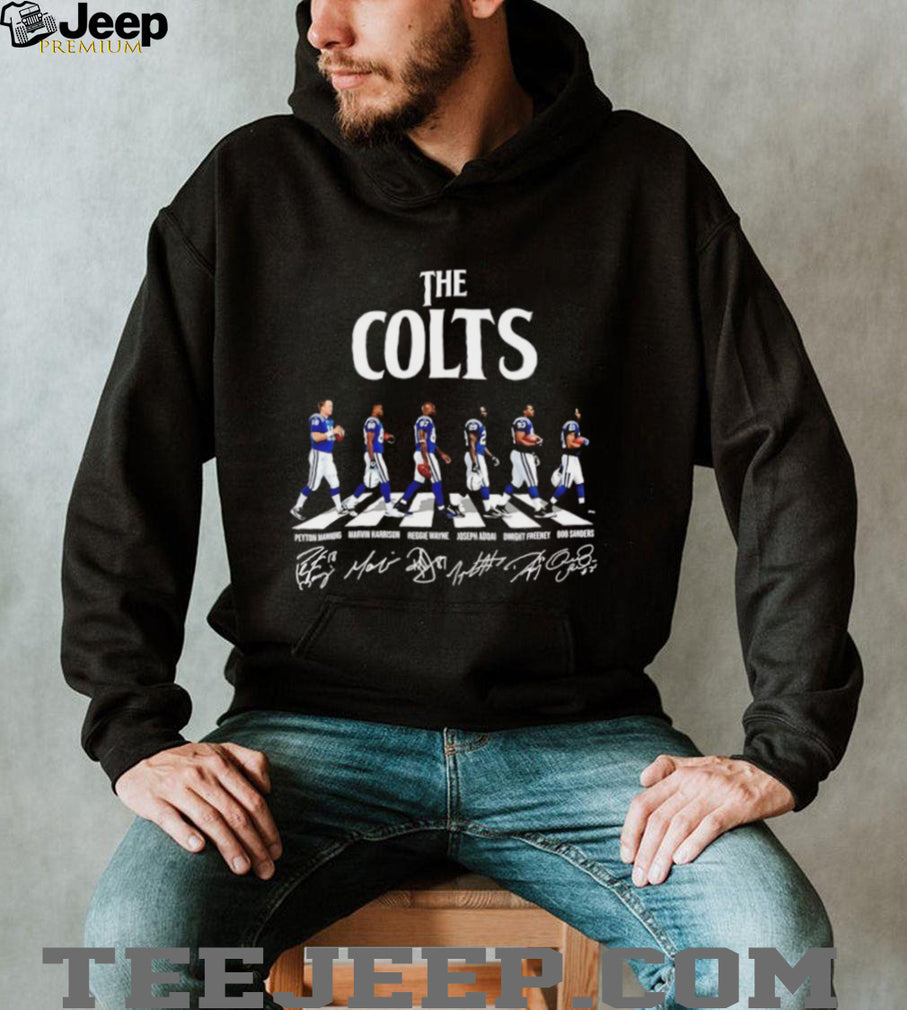 The Colts Peyton Manning Marvin Harrison Reggie Wayne Joseph Addai Dwight Freeney Bob Sanders Colts Signatures T Shirt