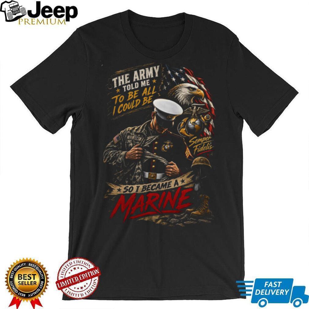 US Army Marine Semper Fidelis American Flag Veteran Shirt