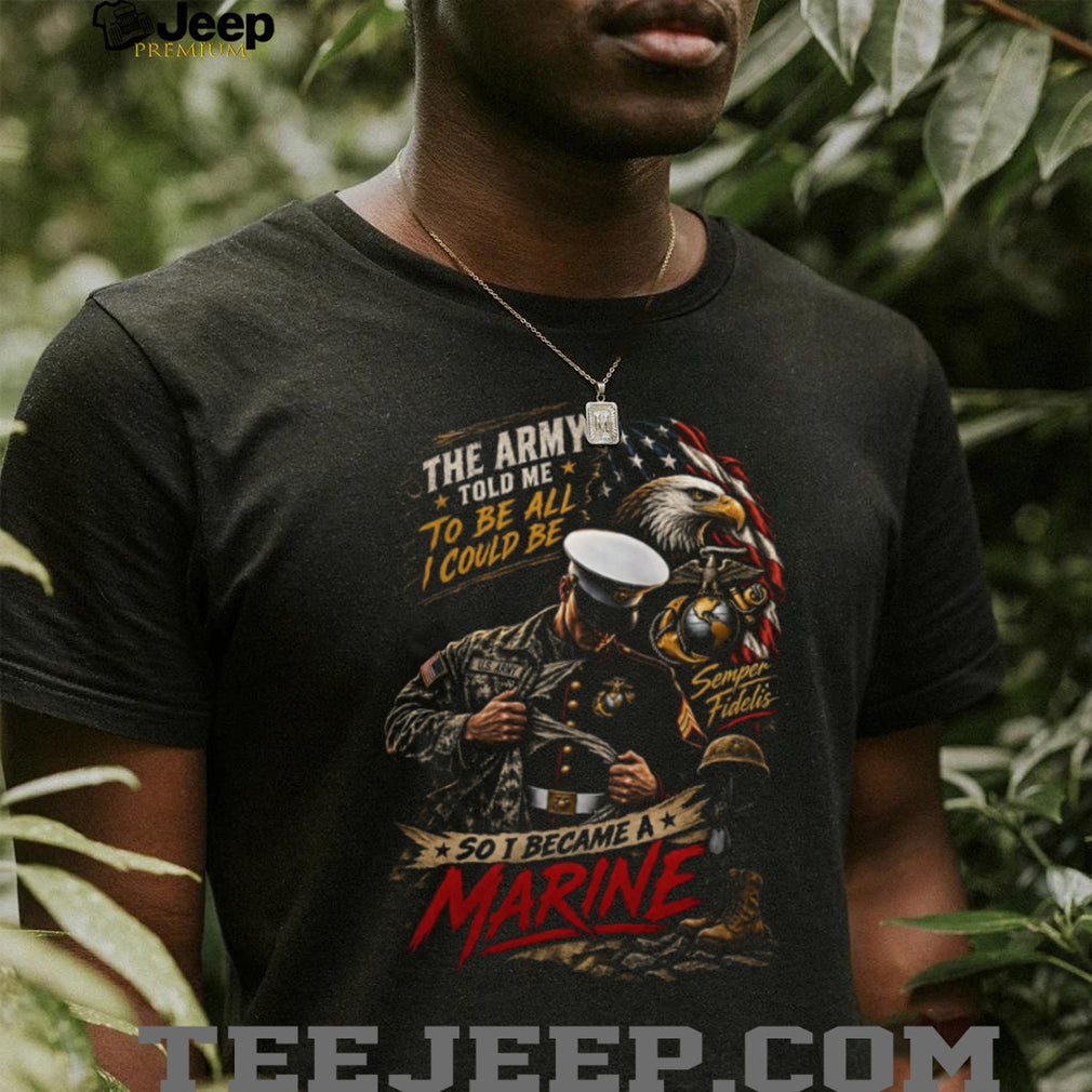 US Army Marine Semper Fidelis American Flag Veteran Shirt