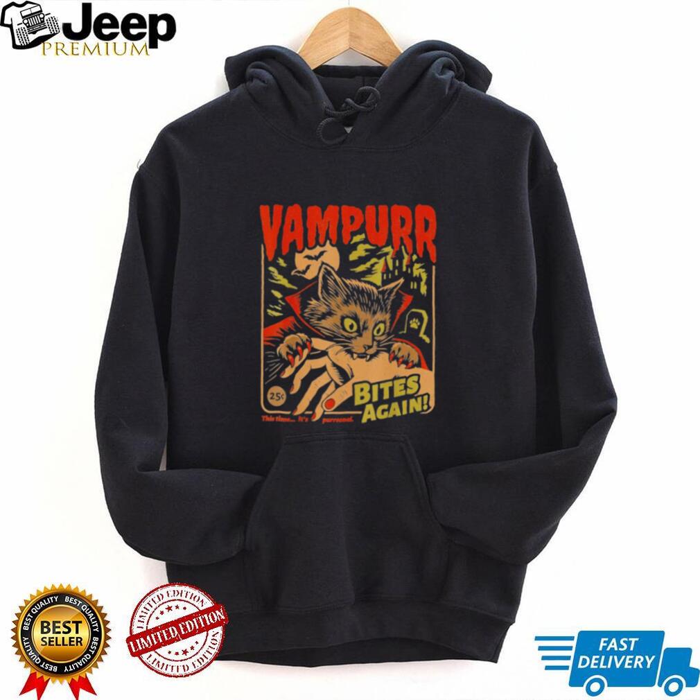 Vampurr Bites Again Vampire Cat Halloween shirt