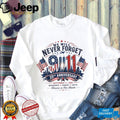 We Will Never Forget 9 11 25th Anniversary Twin Towers Flag Shirt