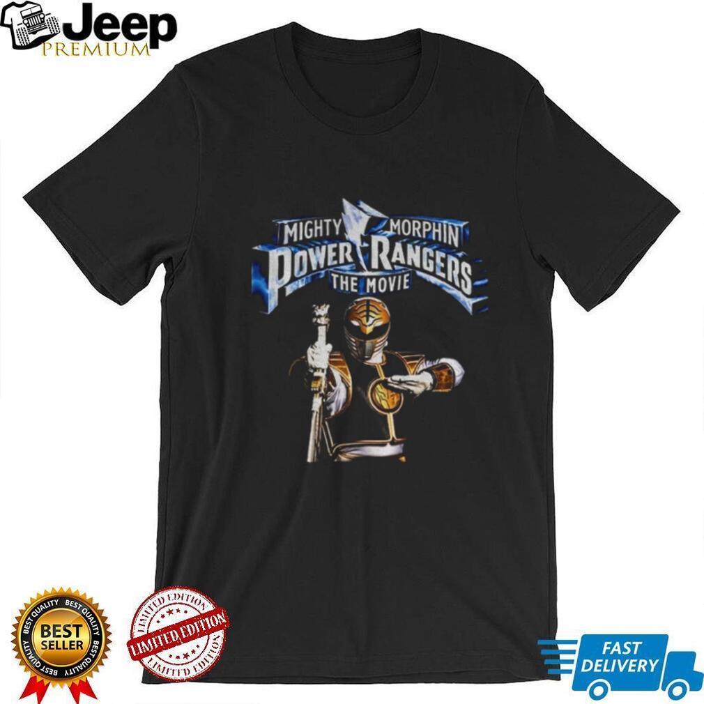 White Power Ranger Mighty Morphin Power Rangers the Movie character logo shirt