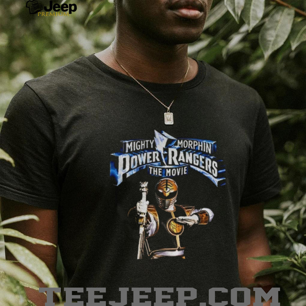 White Power Ranger Mighty Morphin Power Rangers the Movie character logo shirt