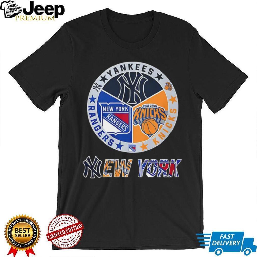 Yankees Rangers Knicks New York sports team logo shirt