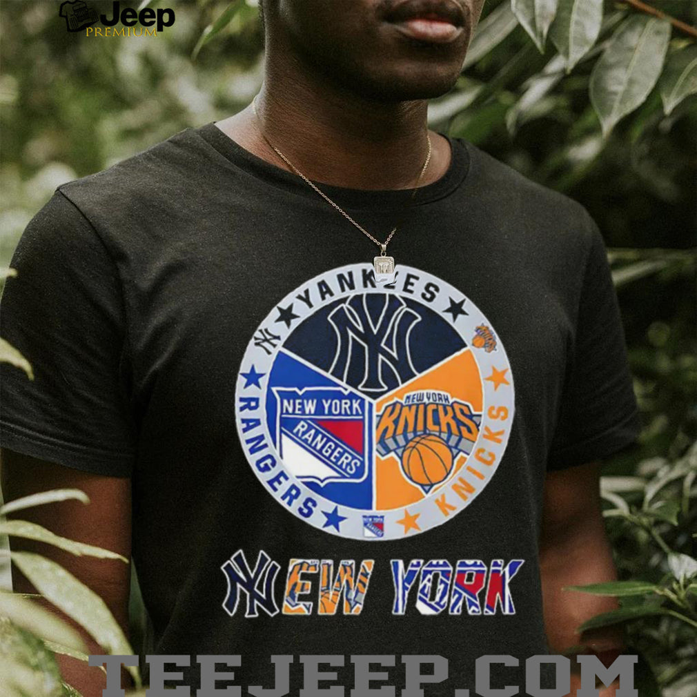 Yankees Rangers Knicks New York sports team logo shirt