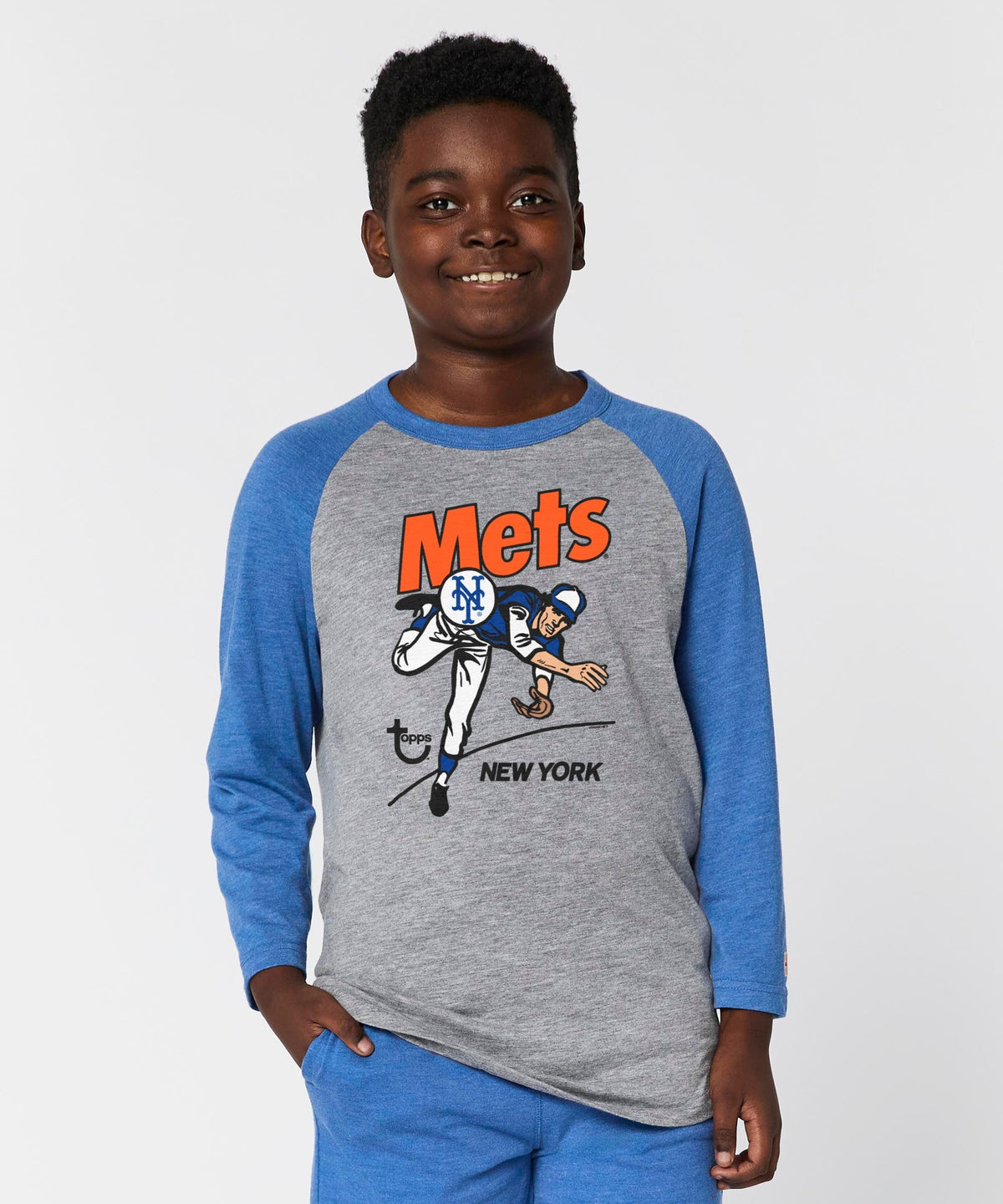 Youth MLB x Topps New York Mets Raglan