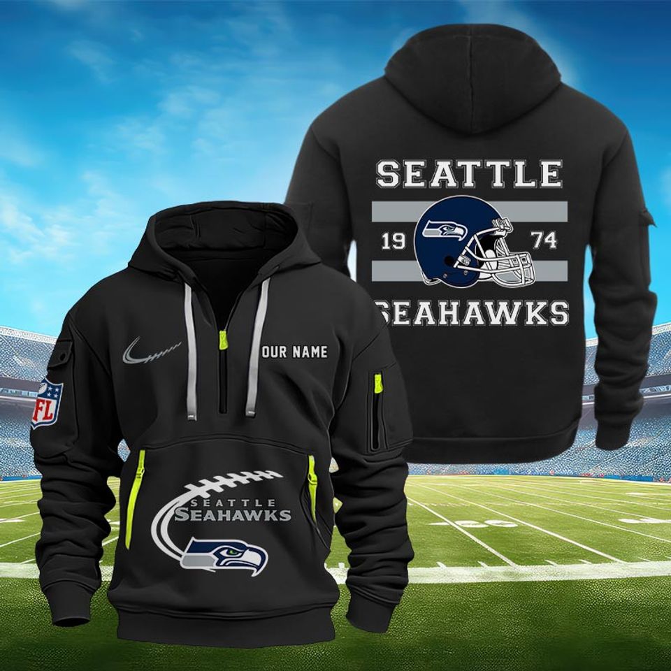 Seattle Football Custom Tactical Quarter Zip Hoodie
