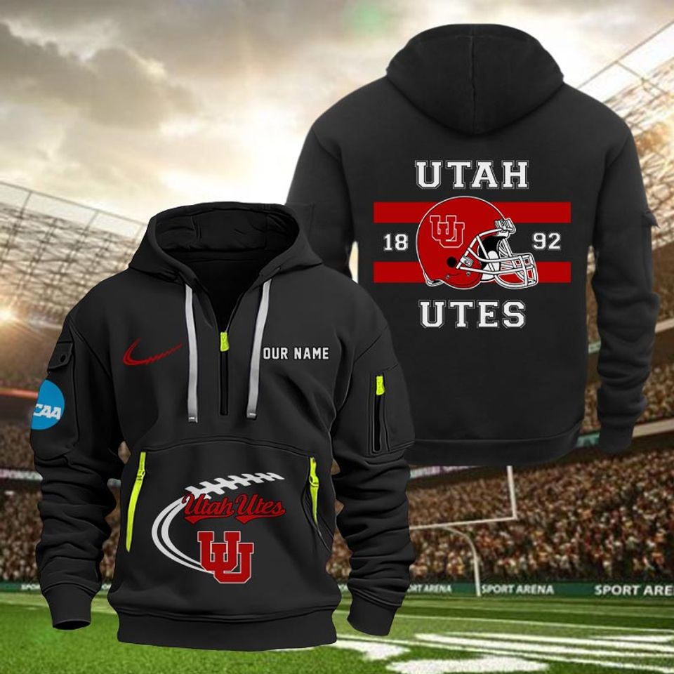 Custom Utah Utes Tactical Quarter Zip Hoodie